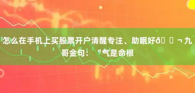 怎么在手机上买股票开户清醒专注、助眠好💬 九哥金句： “气是命根