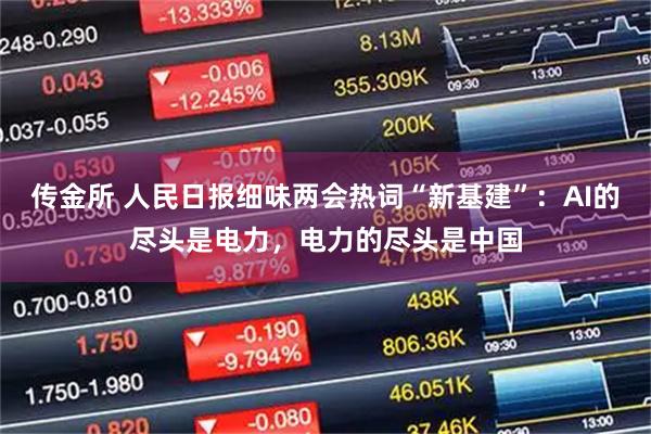传金所 人民日报细味两会热词“新基建”：AI的尽头是电力，电力的尽头是中国